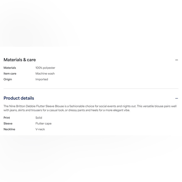 *Stitch Fix* Nine Britton Sz XL Debbie Flutter Sleeve Blouse EUC - Picture 5 of 8